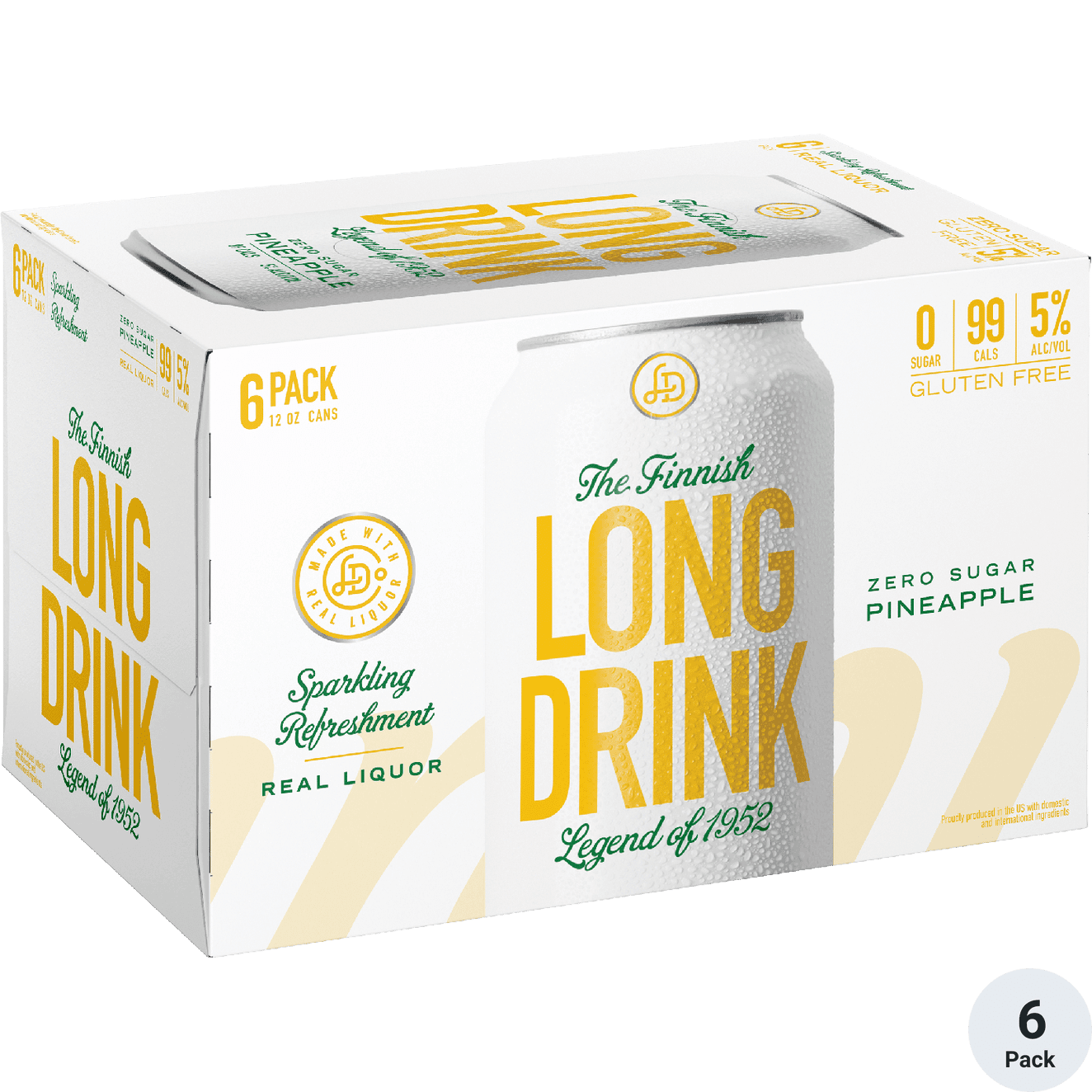 LONG DRINK PINEAPPLE ZERO SUGAR - 6 PACK