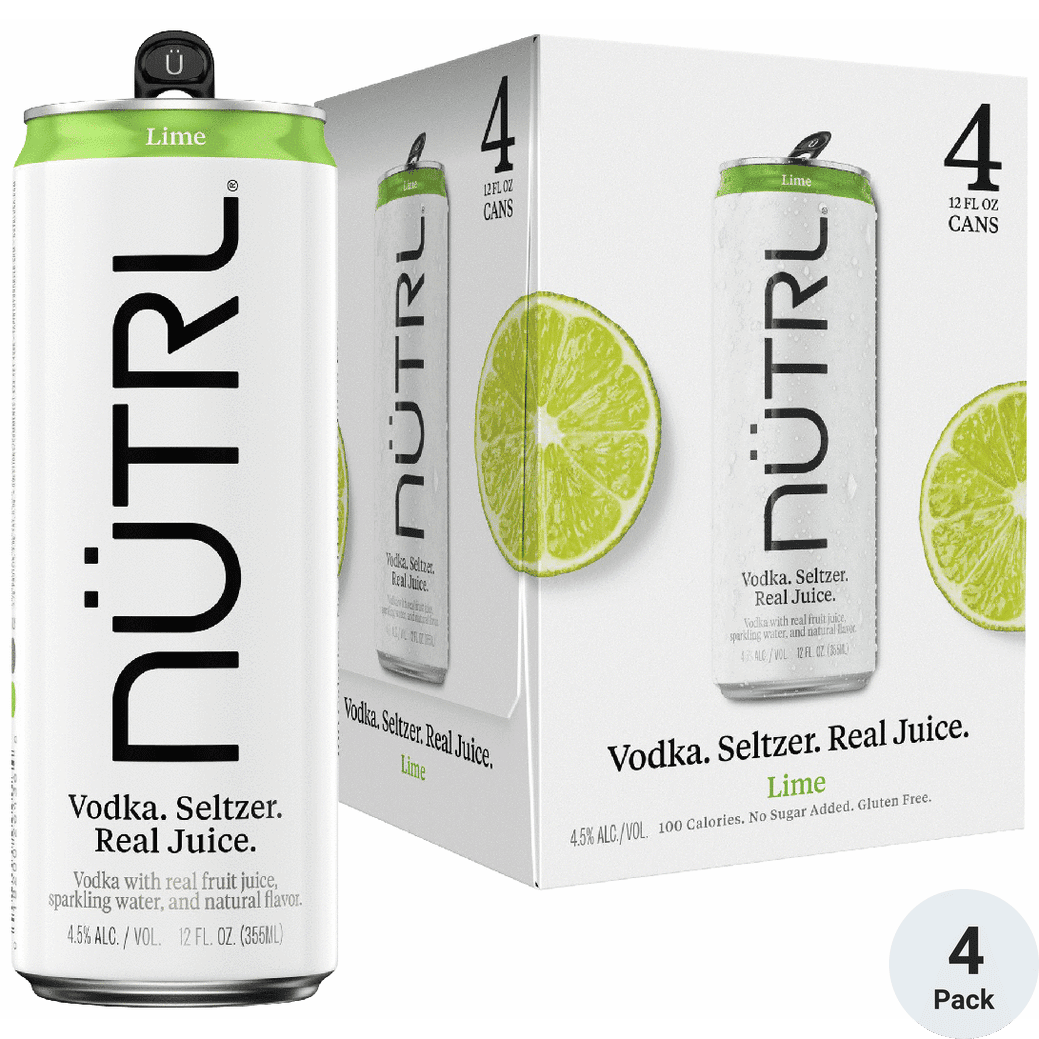 NUTRL VODKA SELTZER LIME - 4 PACK